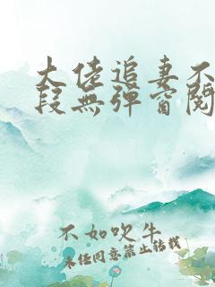 大佬追妻不择手段无弹窗阅读