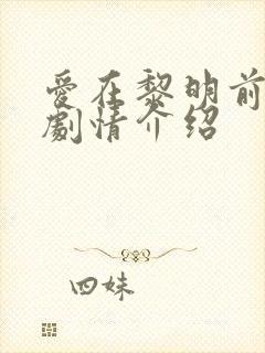 爱在黎明前升起剧情介绍