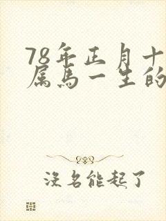 78年正月十九属马一生的命运