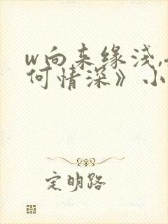 w向来缘浅,奈何情深》小说