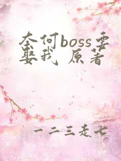 奈何boss要娶我 原著