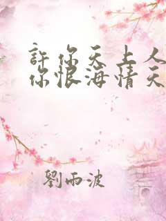 许你天上人间同你恨海情天