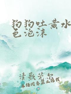 狗狗吐黄水和白色泡沫