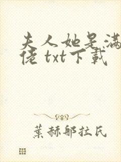 夫人她是满级大佬 txt下载