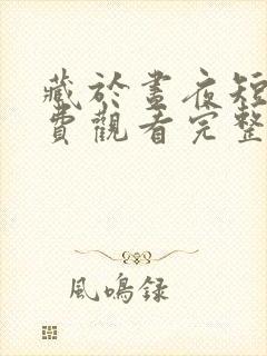 藏于昼夜短剧免费观看完整版大结局