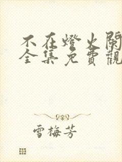 不在灯火阑珊处全集免费观看完整版