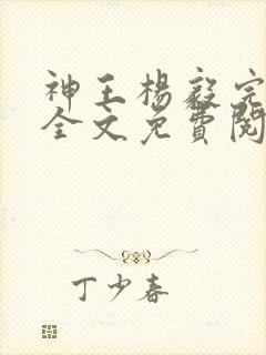 神王杨毅完整版全文免费阅读