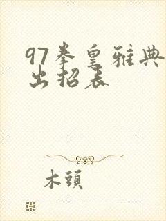 97拳皇雅典娜出招表