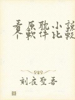 看原耽小说用哪个软件比较好