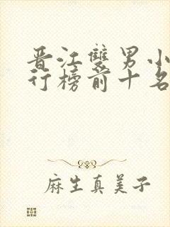 晋江双男小说排行榜前十名