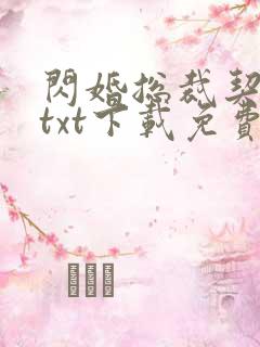 闪婚总裁契约妻txt下载免费