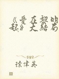 《爱在黎明前升起》大结局