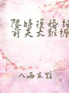 限时复婚 纯禽前夫太难缠