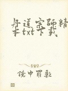 丹道宗师精校全本txt下载
