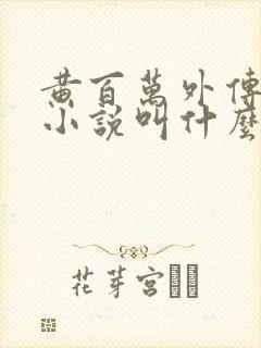 黄百万外传原著小说叫什么名字