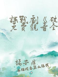 谍战剧《破绽》免费观看全集