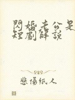 闪婚老公是总裁短剧解说