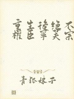 重生后绝不嫁给权臣宁芙宗肆在线全文阅读