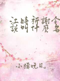 江时祈谢令窈小说叫什么名字