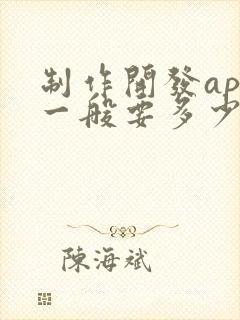 制作开发app一般要多少钱