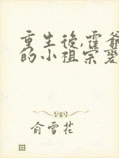 重生后,霍爷家的小祖宗变乖了小说免费