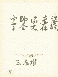 少帅你老婆又跑了全文在线阅读