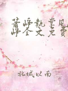 萧峥执掌风云萧峥全文免费阅读