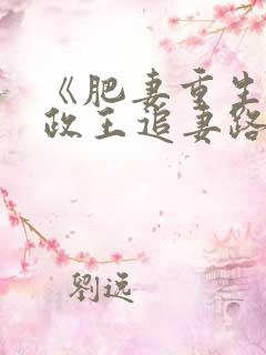 《肥妻重生,摄政王追妻路》