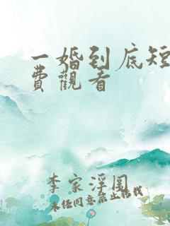 一婚到底短剧免费观看