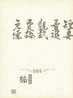 免费观看短剧千亿总裁追妻成瘾