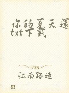 你的夏天还好吗txt下载