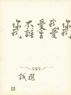 你不爱我你不爱我谁会爱我这是什么歌