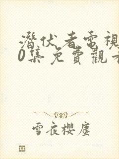 潜伏者电视剧40集免费观看