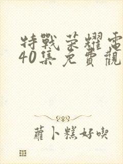 特战荣耀电视剧40集免费观看