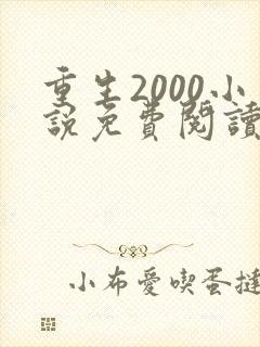 重生2000小说免费阅读无弹窗