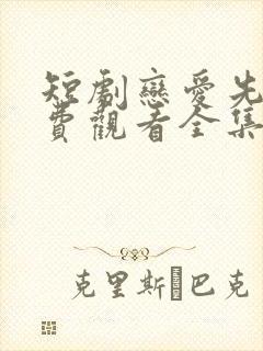 短剧恋爱先生免费观看全集