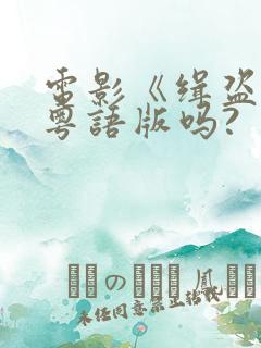 电影《缉盗》有粤语版吗?