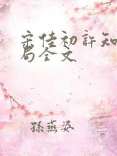 宋佳初许知砚结局全文