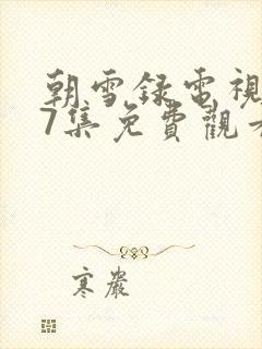 朝雪录电视剧17集免费观看