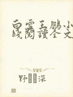 白雪王鹏小说在线阅读全文