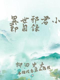 异世邪君小说章节目录