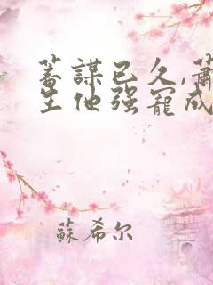 蓄谋已久,萧先生他强宠成瘾全文小说