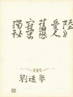 独宠旧爱陆少的秘密恋人》