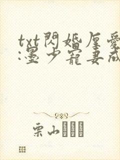 txt闪婚厚爱:墨少宠妻成瘾