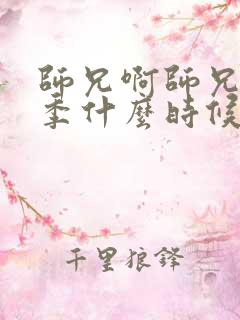 师兄啊师兄第二季什么时候出