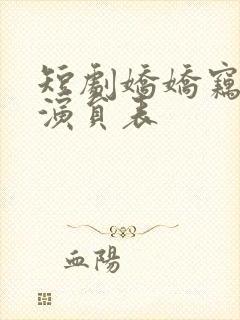 短剧娇娇窃君心演员表