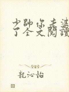 少帅你老婆又跑了全文阅读