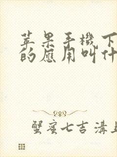 苹果手机下软件的应用叫什么