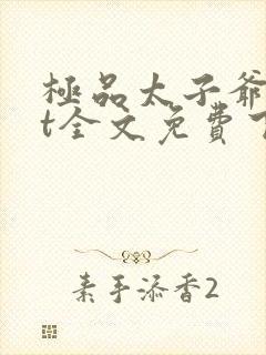 极品太子爷txt全文免费下载