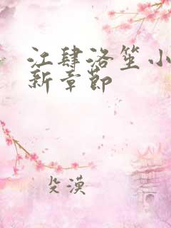 江肆洛笙小说最新章节